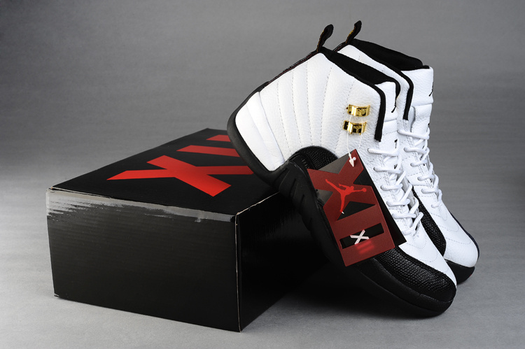 Air Jordan 12 Women Shoes Black/White Online
